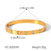 Wholesale Women's Geometric Stainless Steel Electroplated Bracelet With Zircon
