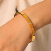 Wholesale Women's Geometric Stainless Steel Electroplated Bracelet With Zircon