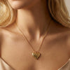 Wholesale Women's Geometric Stainless Steel Electroplated Calendering Chain Heart Pendant Clavicle Chain