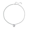Wholesale Women's Geometric Stainless Steel Electroplated Calendering Chain Single Heart Pendant Necklace