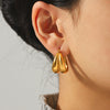 Wholesale Women's Geometric Stainless Steel Electroplated Cast Hollow Ushaped Hoop Earrings