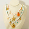 Wholesale Women's Geometric Stainless Steel Electroplated Clavicle Chain Necklace With Fish Tail And Starfish Pendant