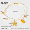 Wholesale Women's Geometric Stainless Steel Electroplated Clavicle Chain Necklace With Fish Tail And Starfish Pendant