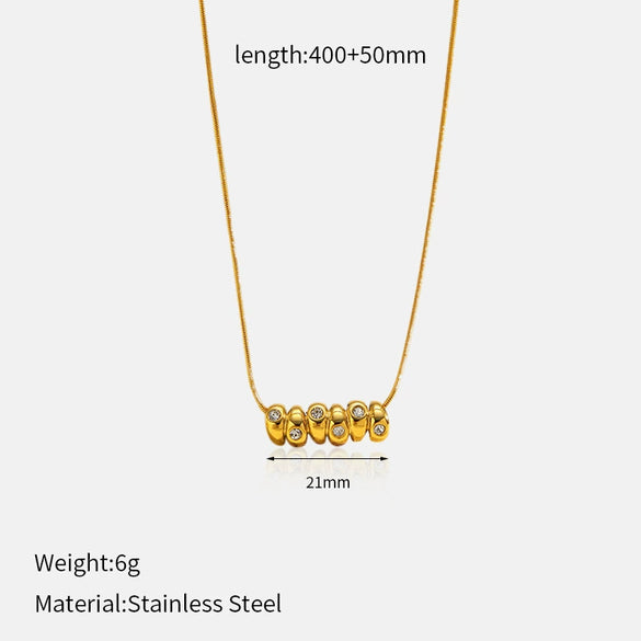 Wholesale Women's Geometric Stainless Steel Electroplated Clavicle Chain Necklace