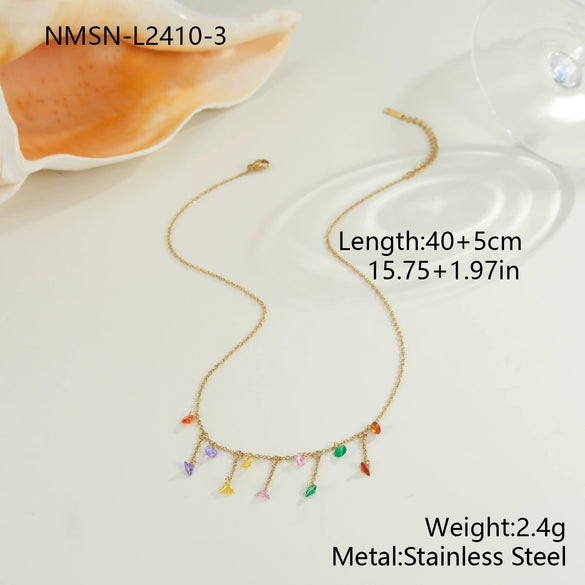 Wholesale Women's Geometric Stainless Steel Electroplated Clavicle Necklace