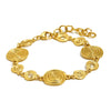 Wholesale Women's Geometric Stainless Steel Electroplated Conch Fossil Bracelet Retro Highend Hand Jewelry