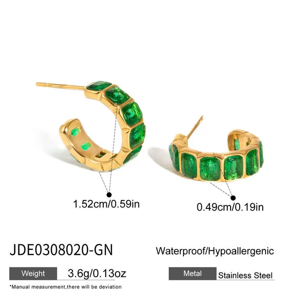 Wholesale Women's Geometric Stainless Steel Electroplated Cring Earrings