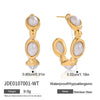 Wholesale Women's Geometric Stainless Steel Electroplated Cring Earrings