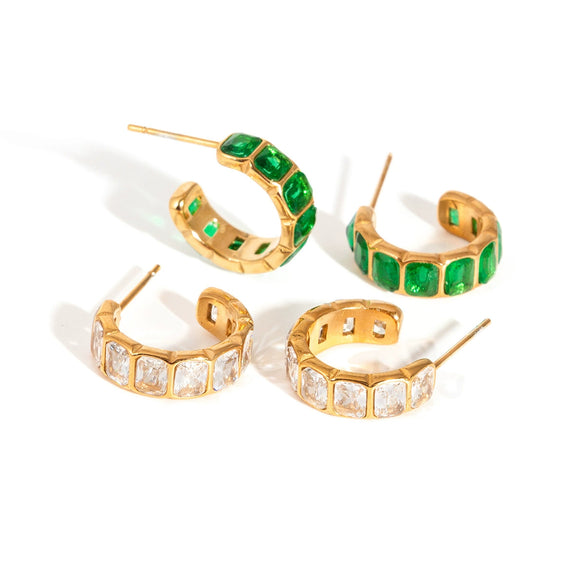 Wholesale Women's Geometric Stainless Steel Electroplated Cring Earrings