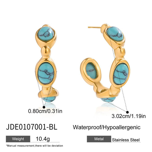 Wholesale Women's Geometric Stainless Steel Electroplated Cring Earrings