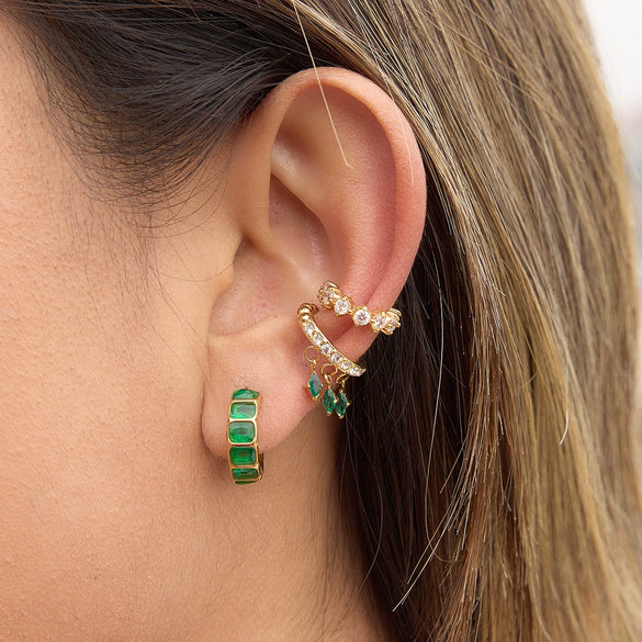 Wholesale Women's Geometric Stainless Steel Electroplated Cring Earrings