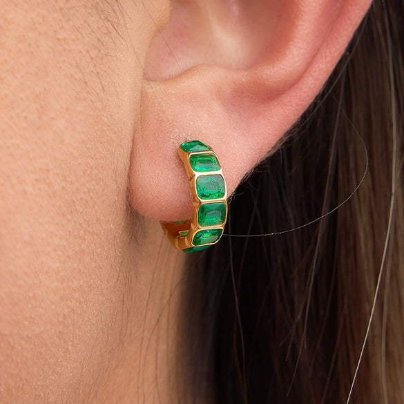 Wholesale Women's Geometric Stainless Steel Electroplated Cring Earrings
