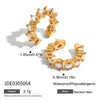 Wholesale Women's Geometric Stainless Steel Electroplated Cring Earrings
