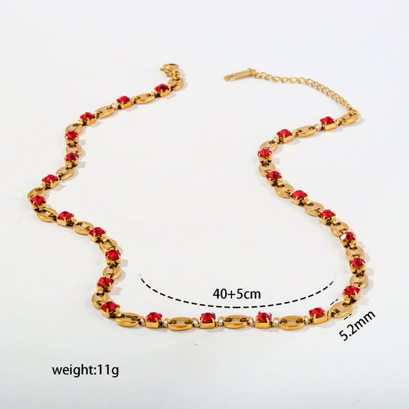 Wholesale Women's Geometric Stainless Steel Electroplated Cross Chain Necklace Set With Rhinestones And Highend Light Luxury Feel