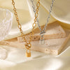 Wholesale Women's Geometric Stainless Steel Electroplated Cross Chain Pendant Necklace