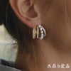 Wholesale Women's Geometric Stainless Steel Electroplated Cshaped Earrings And Ear Bone Studs Jewelry