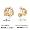 Wholesale Women's Geometric Stainless Steel Electroplated Cshaped Earrings And Ear Bone Studs Jewelry