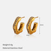 Wholesale Women's Geometric Stainless Steel Electroplated Cshaped Earrings Luxury Jewelry