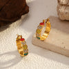 Wholesale Women's Geometric Stainless Steel Electroplated Cshaped Earrings Luxury Jewelry
