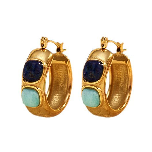 Wholesale Women's Geometric Stainless Steel Electroplated Cshaped Earrings Luxury Jewelry