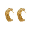 Wholesale Women's Geometric Stainless Steel Electroplated Cshaped Earrings Niche Design