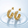 Wholesale Women's Geometric Stainless Steel Electroplated Cshaped Earrings Niche Design