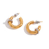 Wholesale Women's Geometric Stainless Steel Electroplated Cshaped Earrings