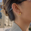 Wholesale Women's Geometric Stainless Steel Electroplated Cshaped Earrings