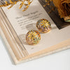 Wholesale Women's Geometric Stainless Steel Electroplated Cut Out Ball And Flower Earrings Niche Design