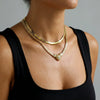 Wholesale Women's Geometric Stainless Steel Electroplated Diamondencrusted Love Necklace