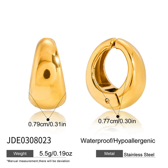 Wholesale Women's Geometric Stainless Steel Electroplated Ear Clips Jewelry