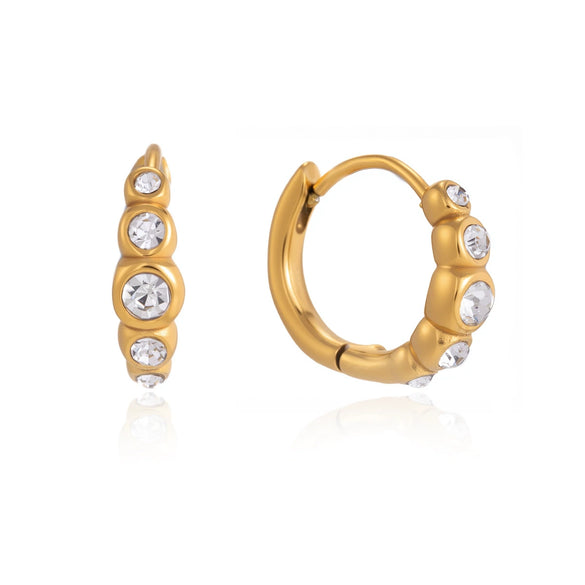 Wholesale Women's Geometric Stainless Steel Electroplated Earrings And Ear Clips Niche Design