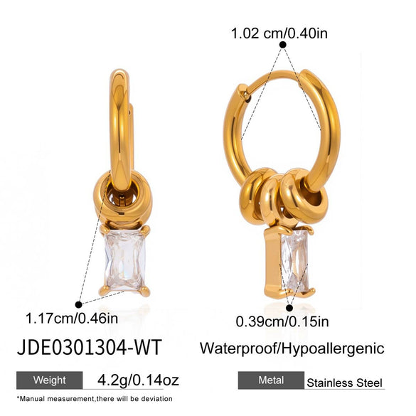 Wholesale Women's Geometric Stainless Steel Electroplated Earrings And Ear Clips