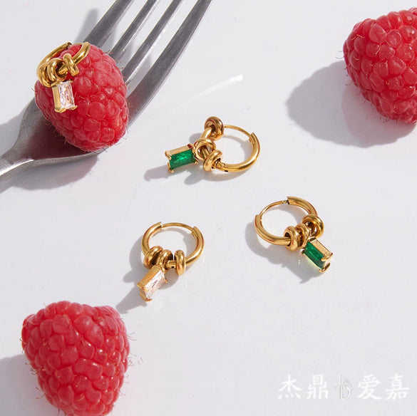 Wholesale Women's Geometric Stainless Steel Electroplated Earrings And Ear Clips