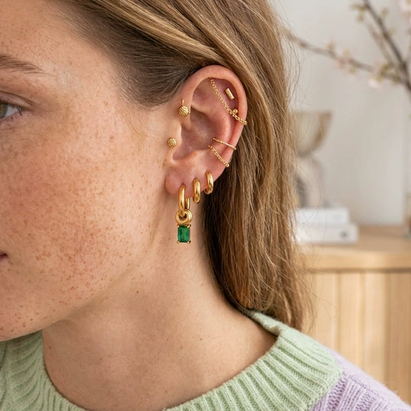 Wholesale Women's Geometric Stainless Steel Electroplated Earrings And Ear Clips