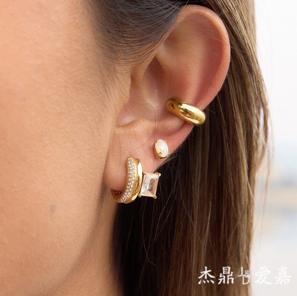 Wholesale Women's Geometric Stainless Steel Electroplated Earrings And Ear Studs Jewelry