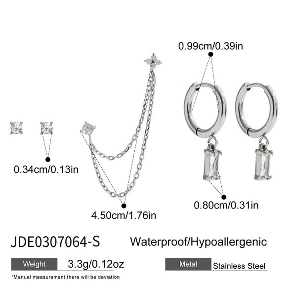 Wholesale Women's Geometric Stainless Steel Electroplated Earrings And Ear Studs