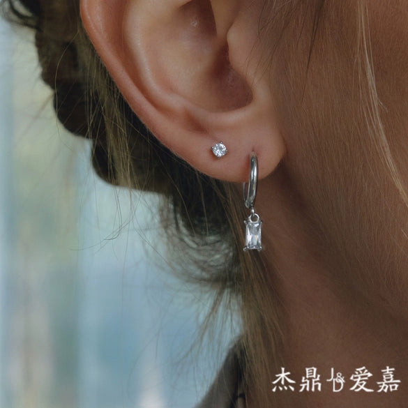 Wholesale Women's Geometric Stainless Steel Electroplated Earrings And Ear Studs