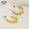 Wholesale Women's Geometric Stainless Steel Electroplated Earrings Hiphop Style