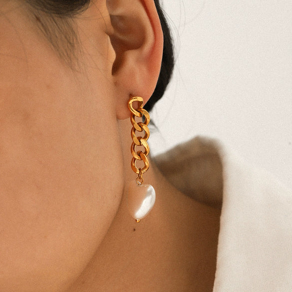 Wholesale Women's Geometric Stainless Steel Electroplated Earrings In Ins Style Minimalist Design