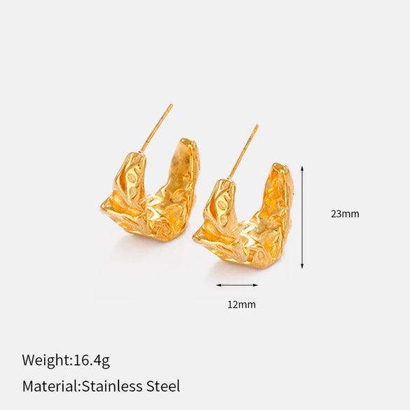 Wholesale Women's Geometric Stainless Steel Electroplated Earrings Jewelry