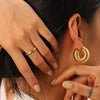 Wholesale Women's Geometric Stainless Steel Electroplated Earrings Jewelry