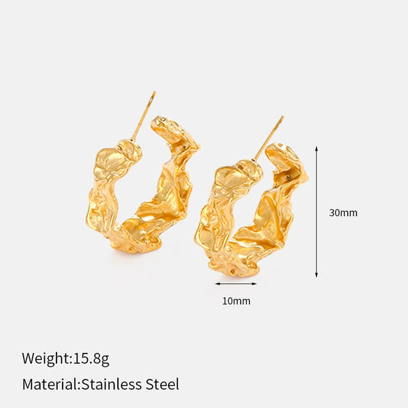 Wholesale Women's Geometric Stainless Steel Electroplated Earrings Jewelry