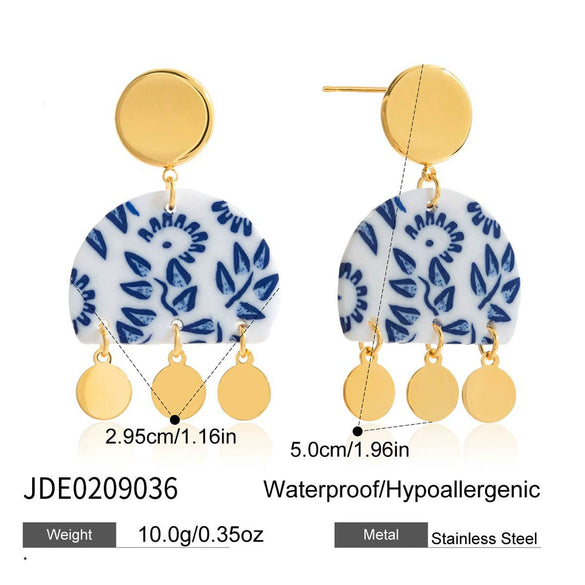 Wholesale Women's Geometric Stainless Steel Electroplated Earrings Light Luxury Fashion Highend Nonfading