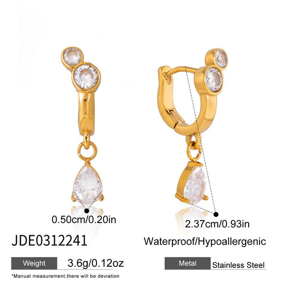 Wholesale Women's Geometric Stainless Steel Electroplated Earrings Light Luxury Highend