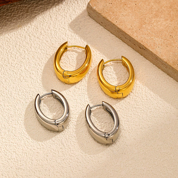 Wholesale Women's Geometric Stainless Steel Electroplated Earrings Luxury Highend Jewelry