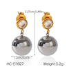 Wholesale Women's Geometric Stainless Steel Electroplated Earrings Minimalist Ins Style