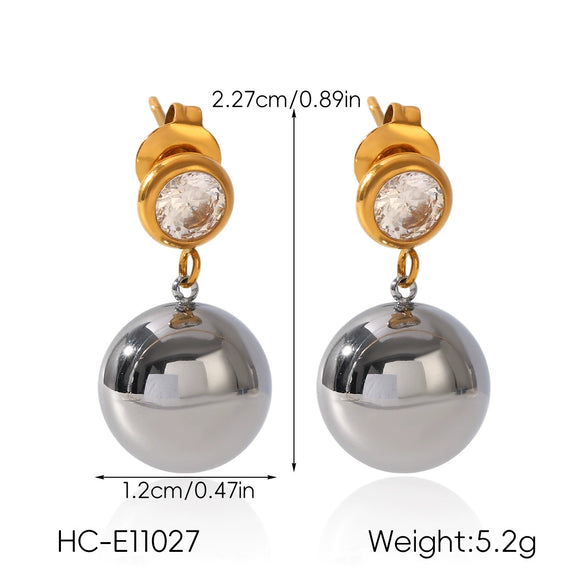 Wholesale Women's Geometric Stainless Steel Electroplated Earrings Minimalist Ins Style