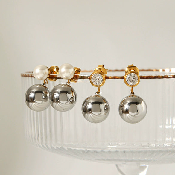 Wholesale Women's Geometric Stainless Steel Electroplated Earrings Minimalist Ins Style