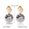 Wholesale Women's Geometric Stainless Steel Electroplated Earrings Minimalist Ins Style